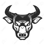 Bull head icon isolated on white background.